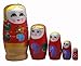 Red Set of 5 Cutie Nesting Dolls Matryoshka Madness Russian Doll