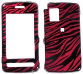 HTC HD7- Transparent Black &amp; Red Zebra Skin Plastic Case, SnapOn, Protector, Cover