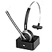 Mpow Trucker Bluetooth Headsets, 180-Hr Charging Station Wireless Headset with Microphone Noise Canceling, Over-The-Head Headset with Mute Function, Lightweight Earpiece for Truck Drivers/Call Center