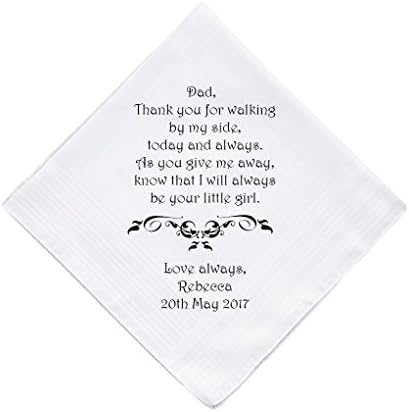 Father of the Bride Personalised Handkerchief Wedding Gift Keepsake Hankie Fa...