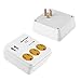BESTTEN 3.1A Dual USB Wall Outlet Surge Protector with 3 AC Outlets, 15A/125V/1875W, Child Safty Covers, ETL Listed