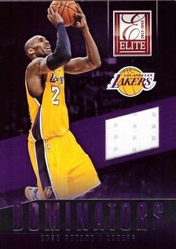 Panini Elite2013-14 Panini Elite Dominators Relics #13 Kobe Bryant Game Worn Lakers Jersey Basketball Card - White Jersey Swatch