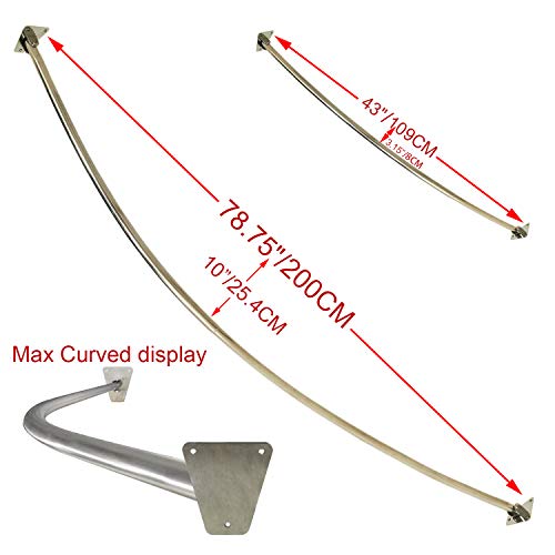 Sikaiqi Adjustable Curved Shower Curtain Rod, SUS304 Stainless Metal