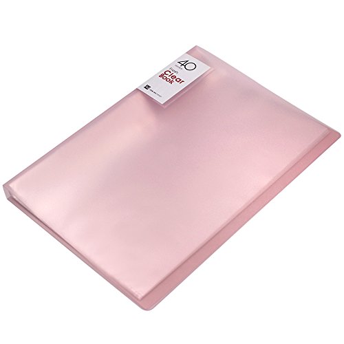 M-Aimee 40-Pocket Protector Presentation Book A4 Size 80-Page Capacity Available for Report Sheets, Artworks, Music Sheets, Clippings (Pink)
