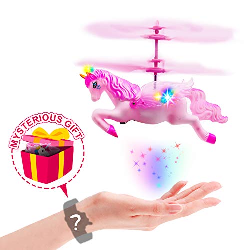 Flying Unicorn Drone Toys Gifts for Girls Age 6 7 8 914 Years Old Pink
