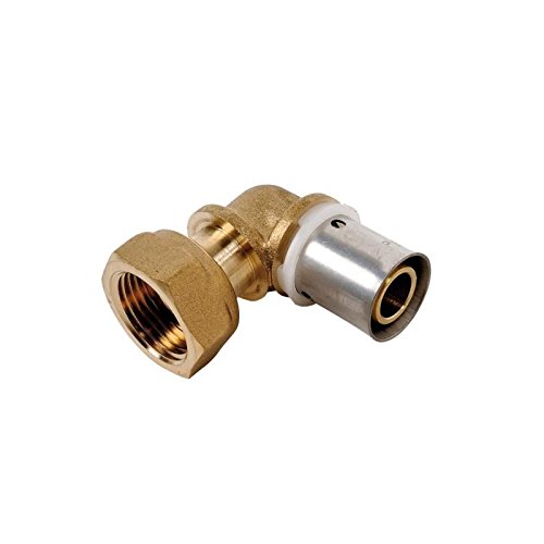 Dipra 738034 PEX Crimp Fitting Elbow with Swivel Nut, Female F12/17, Diameter 12mm