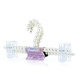 Hangerworld Pack of 2 Premium Metal Coat Hangers Covered in Pearl Beads with Plastic Clips - 12.5 Inches