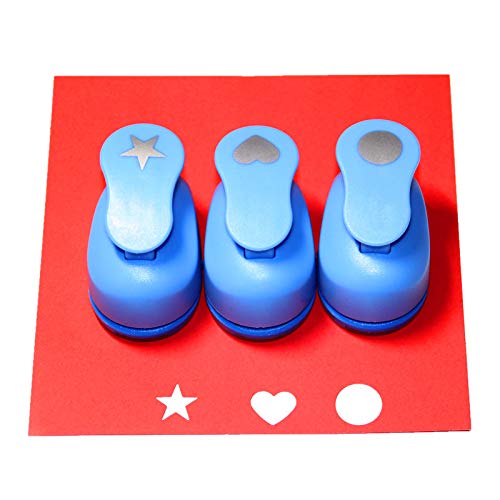 Kawendite Crafts Punch Set 5/8Inch Paper Punches,Pack of 3,Heart,Circle,Star Pricepulse