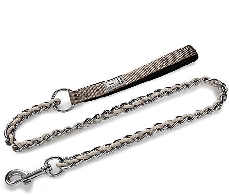 MUMENG Dog Leash or Collar, Stainless Steel and Soft Nylon