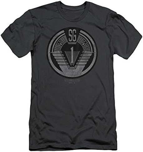 Stargate SG1 Team Badge Mens Slim Fit Shirt Charcoal LG