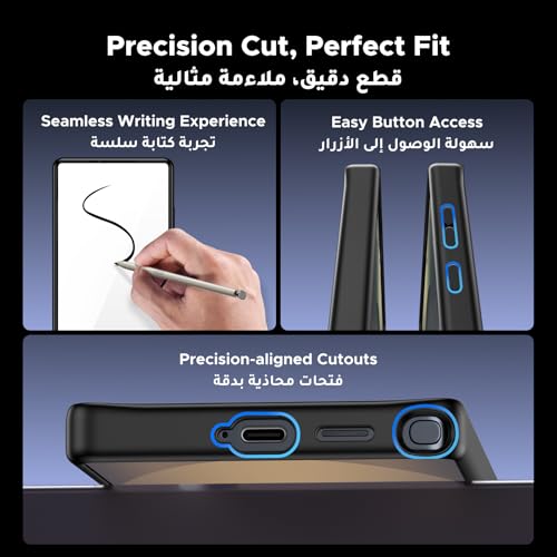 UGREEN Samsung Galaxy S25 Ultra Case MagSafe Cover, [Innovative 360° Ring Stand], [No Yellowing with iCrystal Tech], [MIL-Grade Protection], Magnetic Protective Slim Case, Black Frame with Matte Back