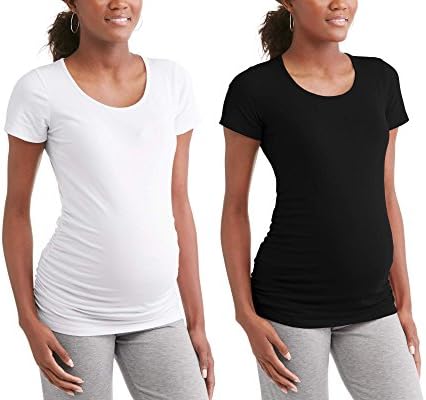 RUMOR HAS IT Maternity Ruched Sides Scoop Neck Short Sleeve T-Shirt Top (Available in Plus Sizes)
