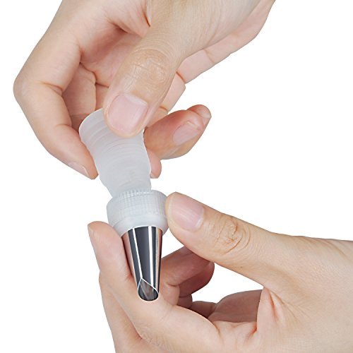 27-Piece Cake Decorating Tips Kits, OliveTech Professional Stainless Steel Icing Tip Set Tools with 2 Reusable Silicone Pastry Bag and 2 Reusable Coupler for Cakes Cupcakes Cookies Pastry - Thumbnail 4