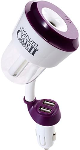 2 in 1 Car Air Humidifier Diffuser Essential Oil Ultrasonic Aroma Mist Purifier ,Air Cleaner,2 USB Charger, Power Protection (Purple)
