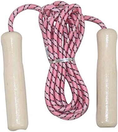 Mopi high Grade Skipping Rope Wooden Handle Pink Pack of 1 Freestyle Skipping Rope (Pink)