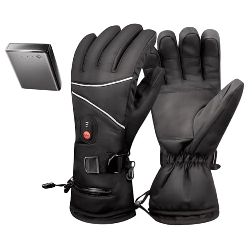 Heated Gloves for Men Heated Gloves Electric Rechargeable Battery Women Non-Slip USB Electric Heating Glove for Motorcycling, Hunting, Skiing, Outdoor Work（2PCS Batteries）