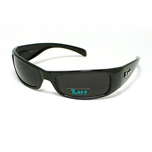 Locs All Black Cholo Biker Extra Narrow Lens Rectangular Sunglasses