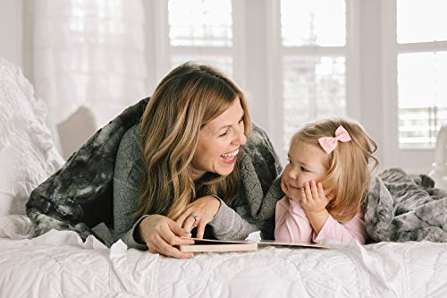 Chanasya Fuzzy Faux Fur Throw Blanket - Soft Light Weight Blanket for Bed Couch and Living Room Suitable for Fall Winter and Spring (50x65 Inches) Gray