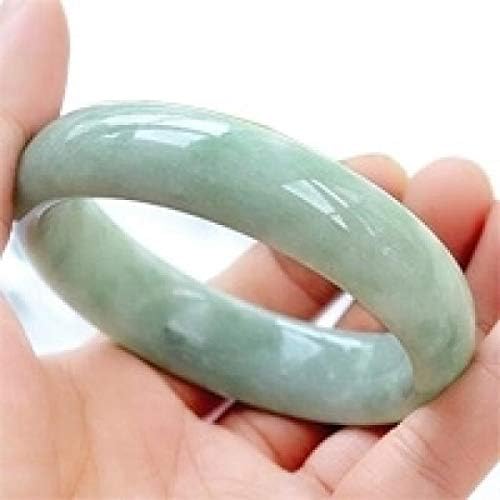 Natural Emerald Jade Bracelet Bangle Light Green Jade Women Girls Models Sub-Light Green Dark Green Jade Gift Box ((52-54) Gift