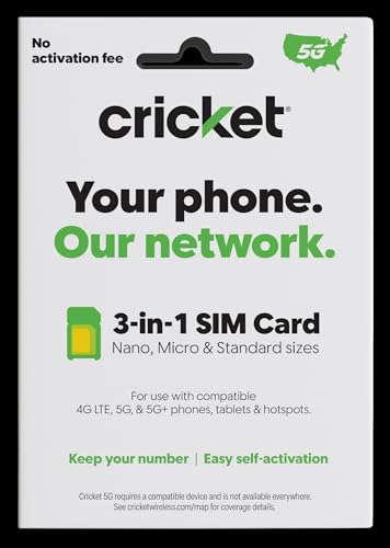 Cricket Wireless BYOD SIM Card Kit 5G, 5G+, 4G, LTE