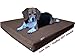 Dogbed4less 41X27X4 Inches Large Size Brown Color Denim Jean Dog Pet Bed External Zipper Cover - Replacement Cover only