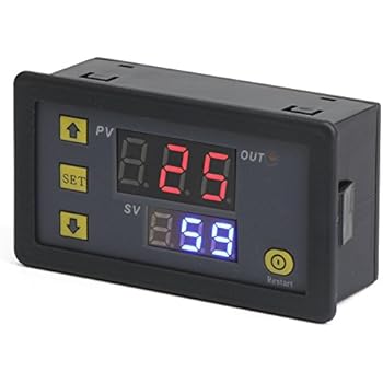 DROK DC 12V Digital Timer Relay Board, Automotive 1500W Relay Module with Dual Time Display, Timing Relay Switch, Support Cycle of time, Time Delay for Car, Vehicle