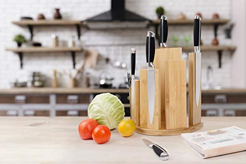 Magnetic Knife Block,Magnetic 360 Swivel Knife Holder, Knife Rack with Double Side Strong Magnetic for Knife Organize and Storage