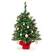 Best Choice Products 22-inch Pre-Lit Battery Operated Tabletop Mini Artificial Christmas Tree Decor w/UL-Certified LED Lights, Red Berries, Gold Ornaments, Green