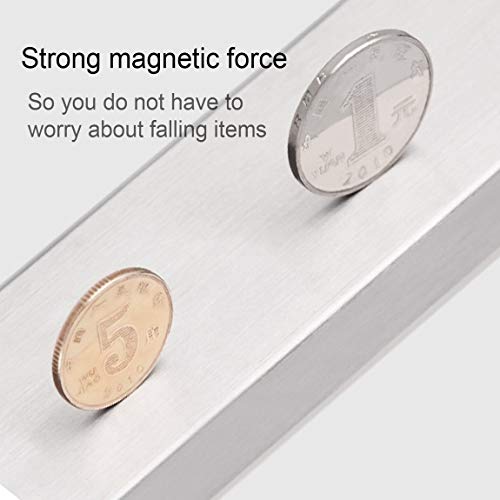 Magnetic Self-Adhesive Knife Holder Stand Stainless Steel Block Wall Mounted Easy Storage Knife Rack Strip for Kitchen Utensil - Silver