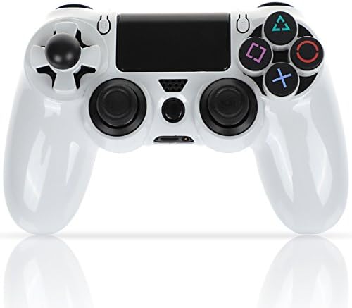 TENNIO Protector case Cover Skin for Playstation4 Original Controller with 2 Plus-Size Triggers/3 Different types replacement D-pad/2 pairs of Plus-Size Thumbstricks (White)
