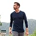 MERIWOOL Mens Base Layer - 100% Merino Wool Midweight Long Sleeve Thermal Shirt Black