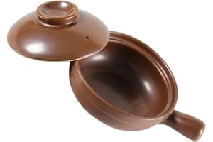 LIFKOME Clay Cooking Pots Ceramic Stockpot Casserole Cooking Stew Hot Soup Earthen French Onion Soup Crock with Lid Clay Hand