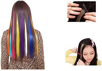 VOSAIDI Hairpiece Clips12Pcs 20'' Colored Colorful Clip On In Hair Extension hairpiece for men+extra gift
