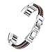bayite Leather Bands Compatible Fitbit Alta and Alta HR, Adjustable Metal Buckle Leather Wristband, Chocolate Brown Small 5.5