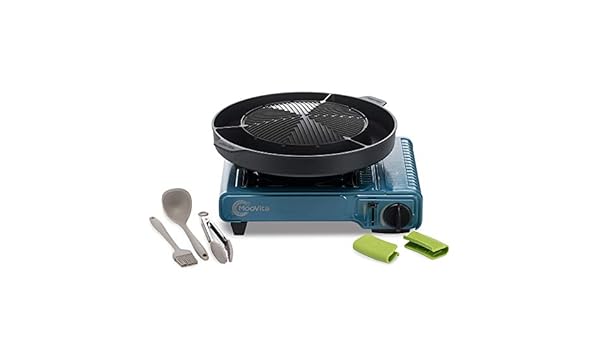 MooVita Barbacoa Set con hornillo de Gas, Nevera Plancha y ...