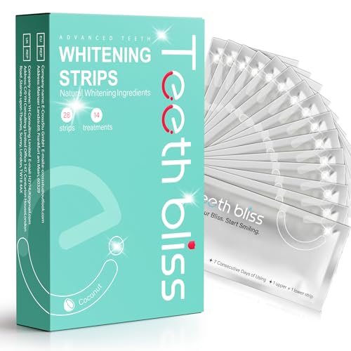 Teeth Whitening Strips Teeth Whitener: TeethBliss 14 Treatments Teeth Whitening Strips Low Sensitivity, Home Whitening for Weddings, Dating and Working for Coffee Drinkers