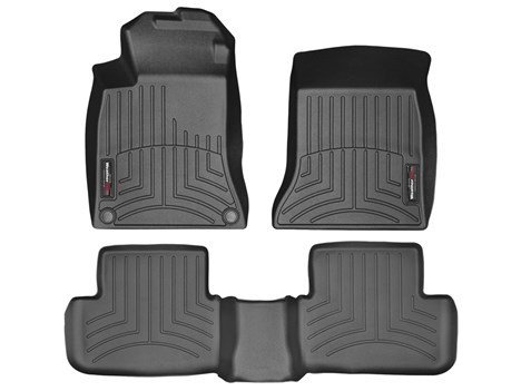 2014-2015 Mercedes-Benz CLA and GLA Class-Weathertech Floor Liners-Full Set (Includes 1st and 2nd Row) Black