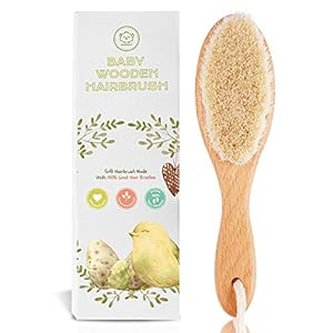 Baby Hair Brush – Baby Brush with Soft Goat Bristles – Cradle Cap Brush – Perfect Scalp Grooming Product for Infant…