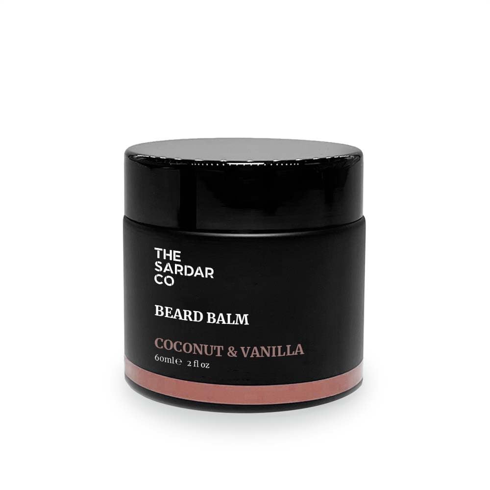 The SARDAR CO Premium Coconut & Vanilla Beard Balm | Deep Conditioning & Softening | Hydrating Beard Care for Styling & Nourishment | 60ml