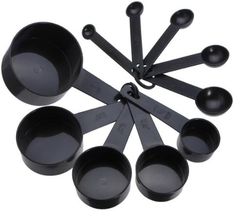 10PCS Black Plastic Measuring Spoons/Cups DIY