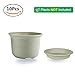 T4U 4.25 Inch Plastic Planter Pots with Saucer Grey Set of 10, Seeding Nursery Planter Pot with Drainage and Tray for Flowers Herbs African Violets Succulents Orchid Cactus Indoor Outdoor