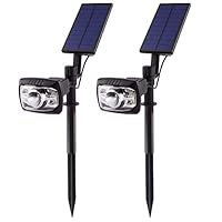 LYCSIX66 Outdoor Solar Powered LED Lights Waterproof Flood Spot Combo Lighting Lamp with Auto On/Off Function - Landscape Security Solar Night Light for Yard Lawn Garden Driveway Yard Patio (2 PACK)