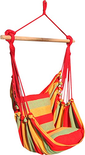 s`home Tobago / Hängesessel mit 2 Kissen / rot, grün, gelb