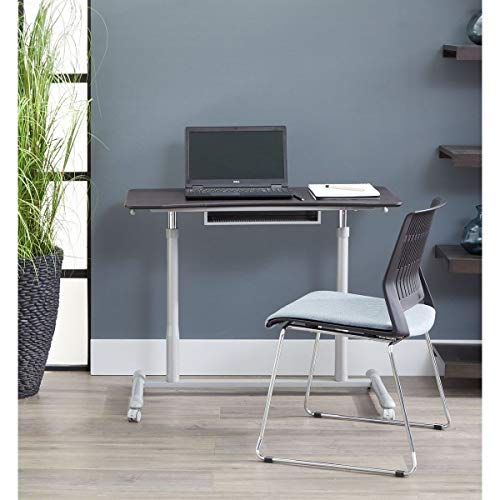 Rye Studio Ergo Sit - Stand Height Adjustable Standing Desk White Wood Finish, Steel Finish