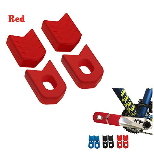 ENLEE Bicycle Crank Protector, MTB Mountain Bike Crankset Caps Protector, DH FR AM XC Bicycle Crank Arm Boots Protective Gear Universal,Red - Thumbnail 6