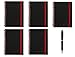 Black n' Red Twin Wire Poly Cover Notebook, 3-5/8 x 5-7/8 Sheet Size, Black/Red, 70 Ruled Sheets, 5 Pack (F67010) - Bundle Includes Plexon Ballpoint Pen