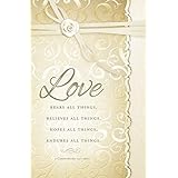 "Love bears all things." - Wedding - Standard Bulletin 11 inch - ESV Scripture - (Package of 100)