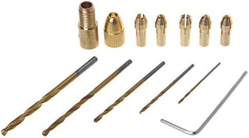 OTGO 1Set Small Electric Hand Drill,Micro Motor Drill Chuck Clamp 0.3-4mm with Key 3.17mm Shaft Connecting Rod