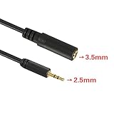 VCE 2.5mm Male to 3.5mm Female Stereo Jack Cable Adapter