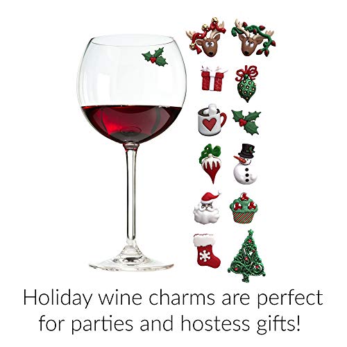 Fall Wine Charms - Magnetic Glass Markers Perfect for Autumn and Thanksgiving Set of 6 by Simply Charmed